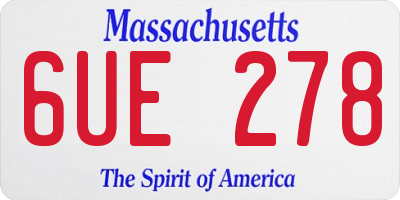 MA license plate 6UE278