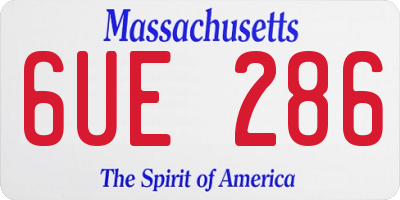 MA license plate 6UE286