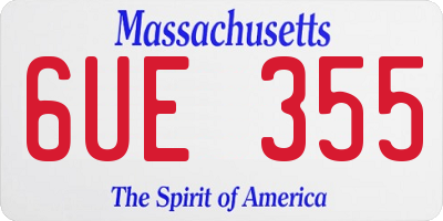 MA license plate 6UE355