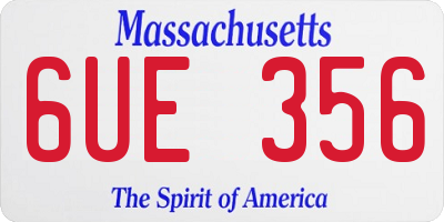 MA license plate 6UE356