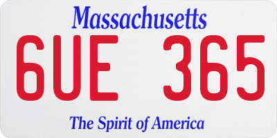 MA license plate 6UE365