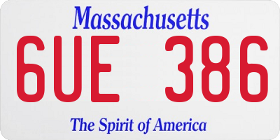 MA license plate 6UE386