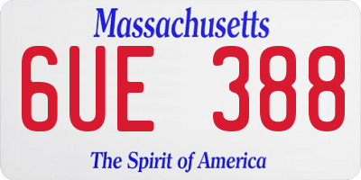 MA license plate 6UE388