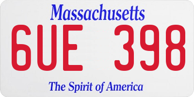 MA license plate 6UE398