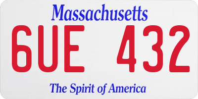 MA license plate 6UE432