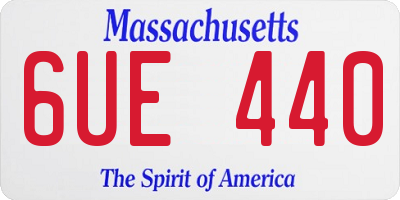 MA license plate 6UE440