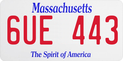 MA license plate 6UE443