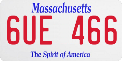 MA license plate 6UE466