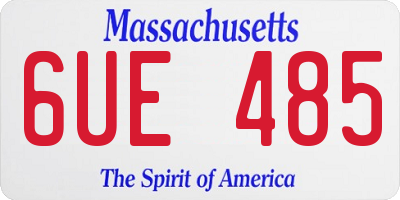 MA license plate 6UE485