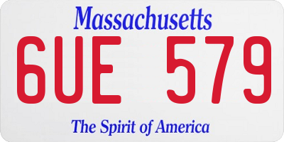 MA license plate 6UE579