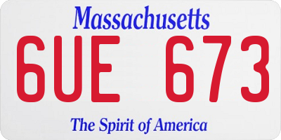 MA license plate 6UE673