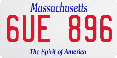 MA license plate 6UE896
