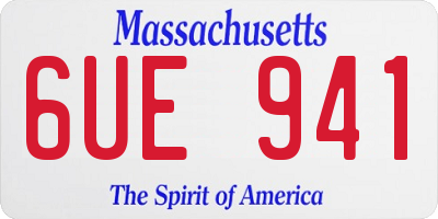 MA license plate 6UE941