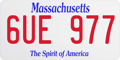 MA license plate 6UE977
