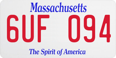 MA license plate 6UF094