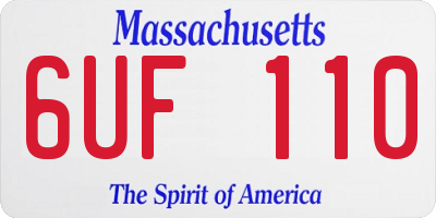 MA license plate 6UF110