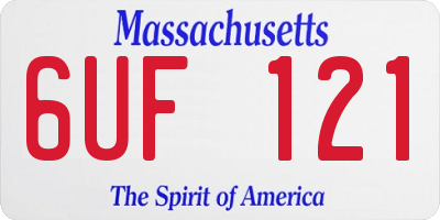 MA license plate 6UF121