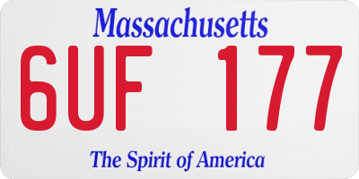 MA license plate 6UF177