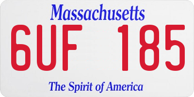 MA license plate 6UF185