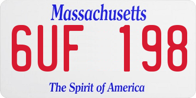 MA license plate 6UF198