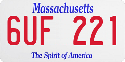 MA license plate 6UF221