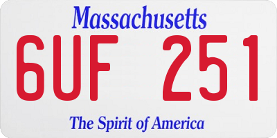 MA license plate 6UF251