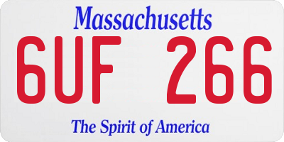MA license plate 6UF266