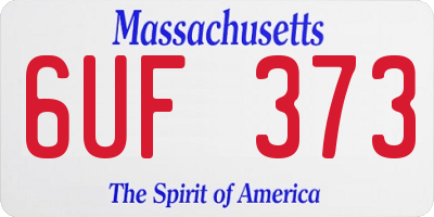 MA license plate 6UF373