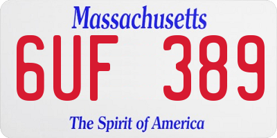 MA license plate 6UF389