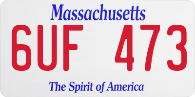 MA license plate 6UF473