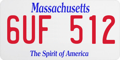 MA license plate 6UF512