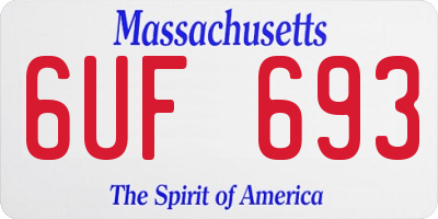 MA license plate 6UF693