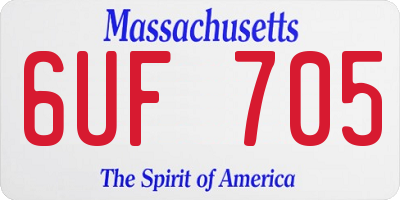 MA license plate 6UF705