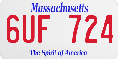 MA license plate 6UF724