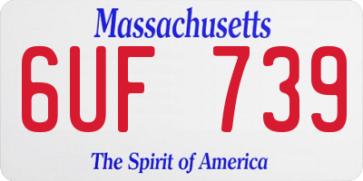 MA license plate 6UF739
