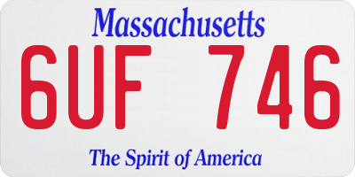 MA license plate 6UF746