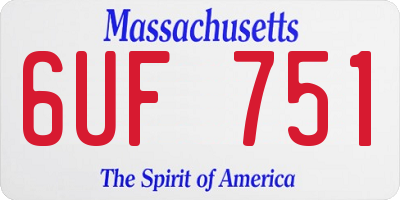 MA license plate 6UF751
