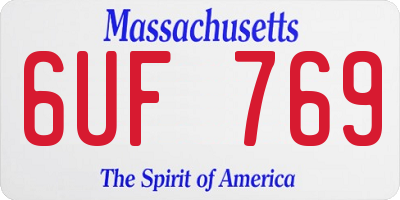 MA license plate 6UF769