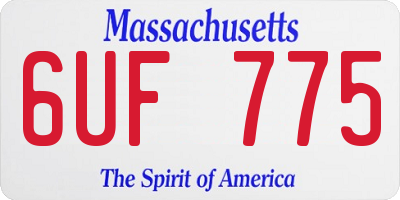 MA license plate 6UF775