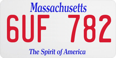 MA license plate 6UF782
