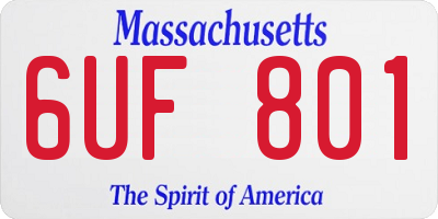 MA license plate 6UF801