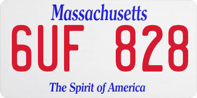 MA license plate 6UF828