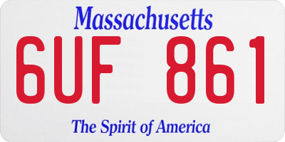 MA license plate 6UF861