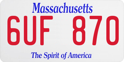 MA license plate 6UF870