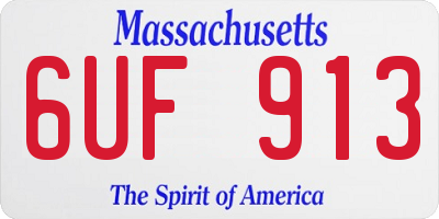 MA license plate 6UF913