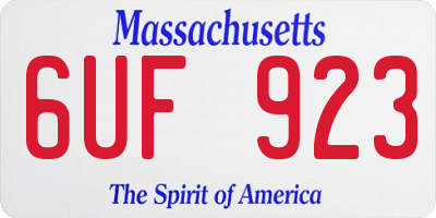 MA license plate 6UF923