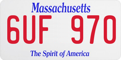 MA license plate 6UF970