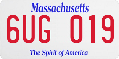 MA license plate 6UG019