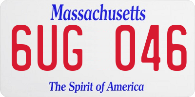 MA license plate 6UG046