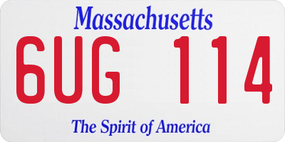 MA license plate 6UG114